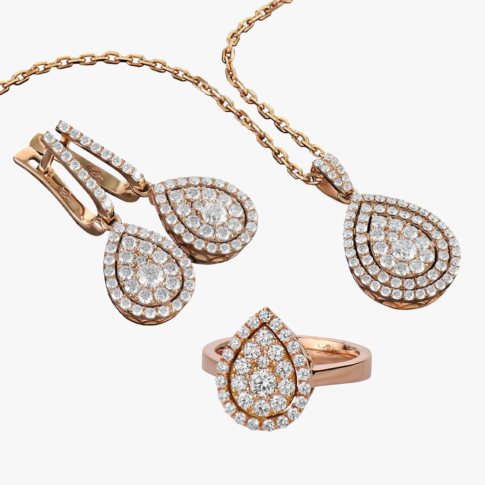 Golden Tear Jewelry Half Set