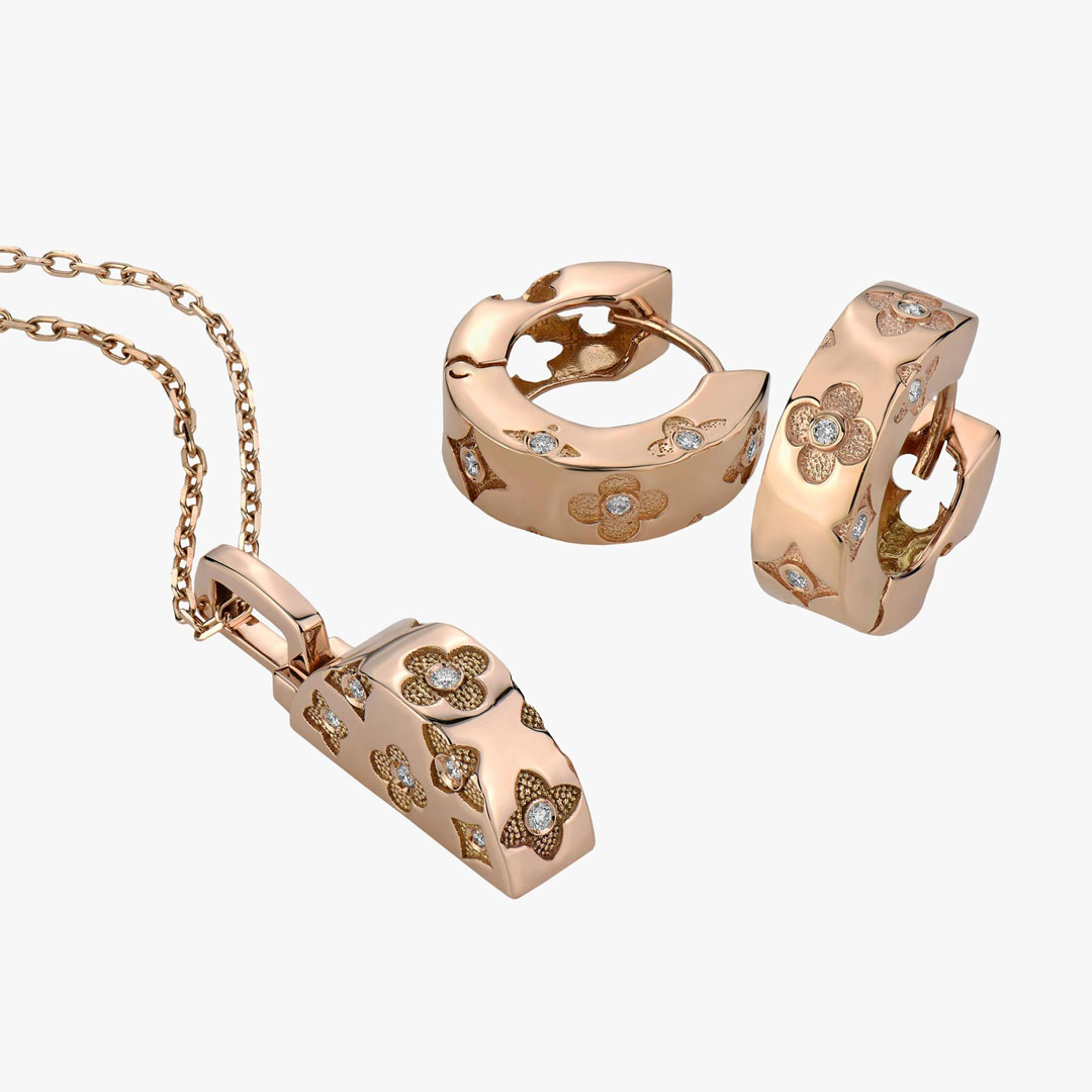 Rose Gold Floral Jewelry Half Set