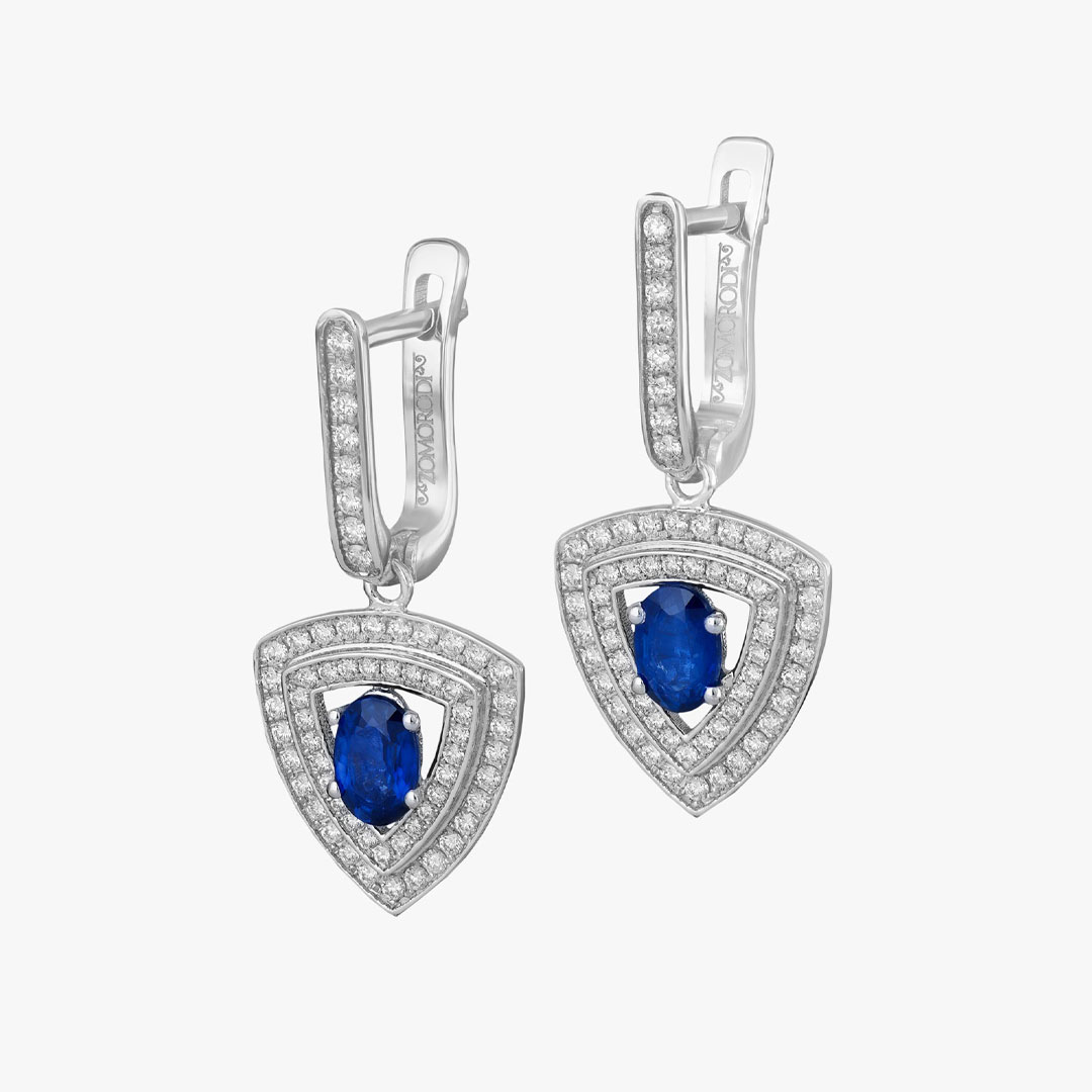 Blue Triangle Jewelry Earrings