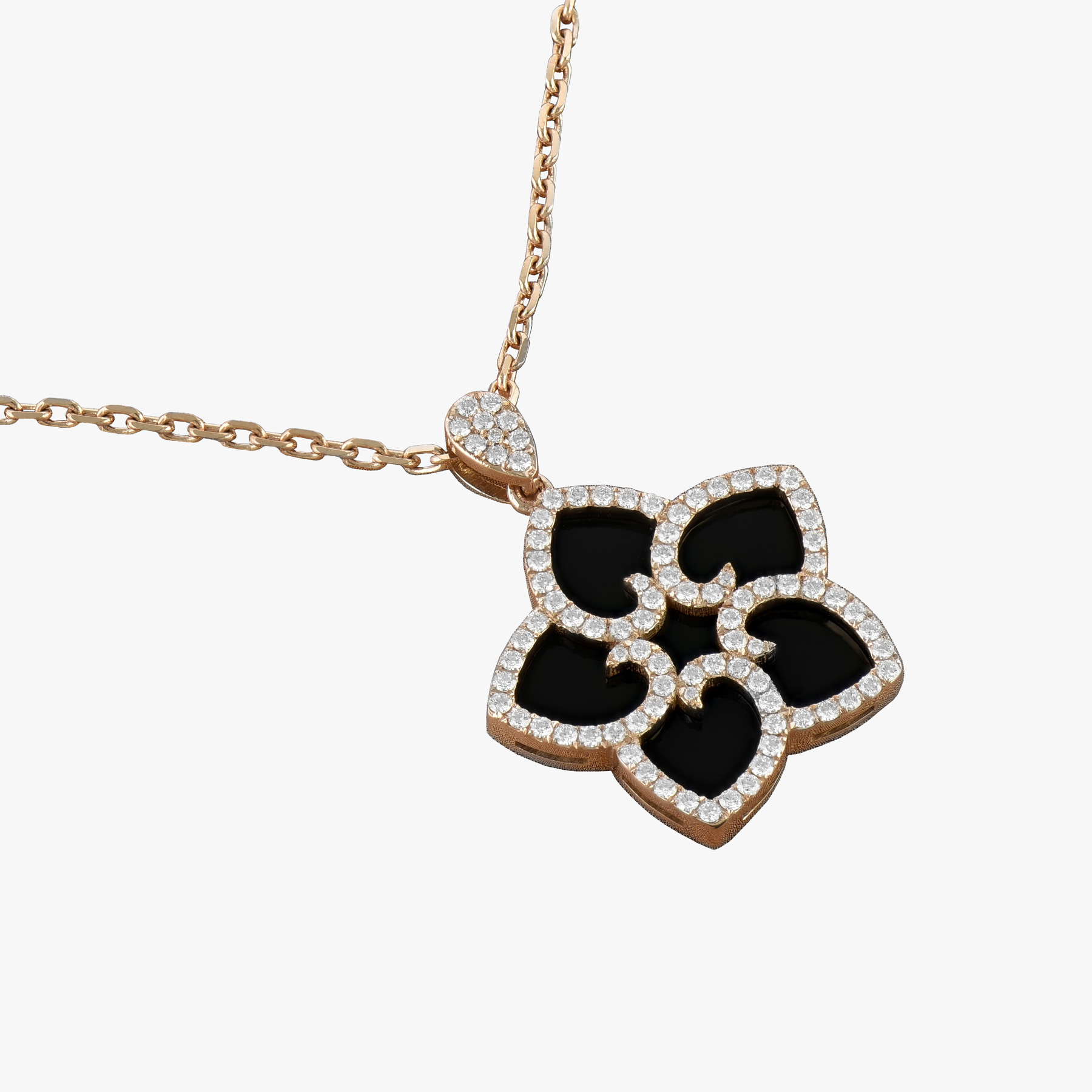 Five-Petal Nyx Onyx Jewelry Pendant