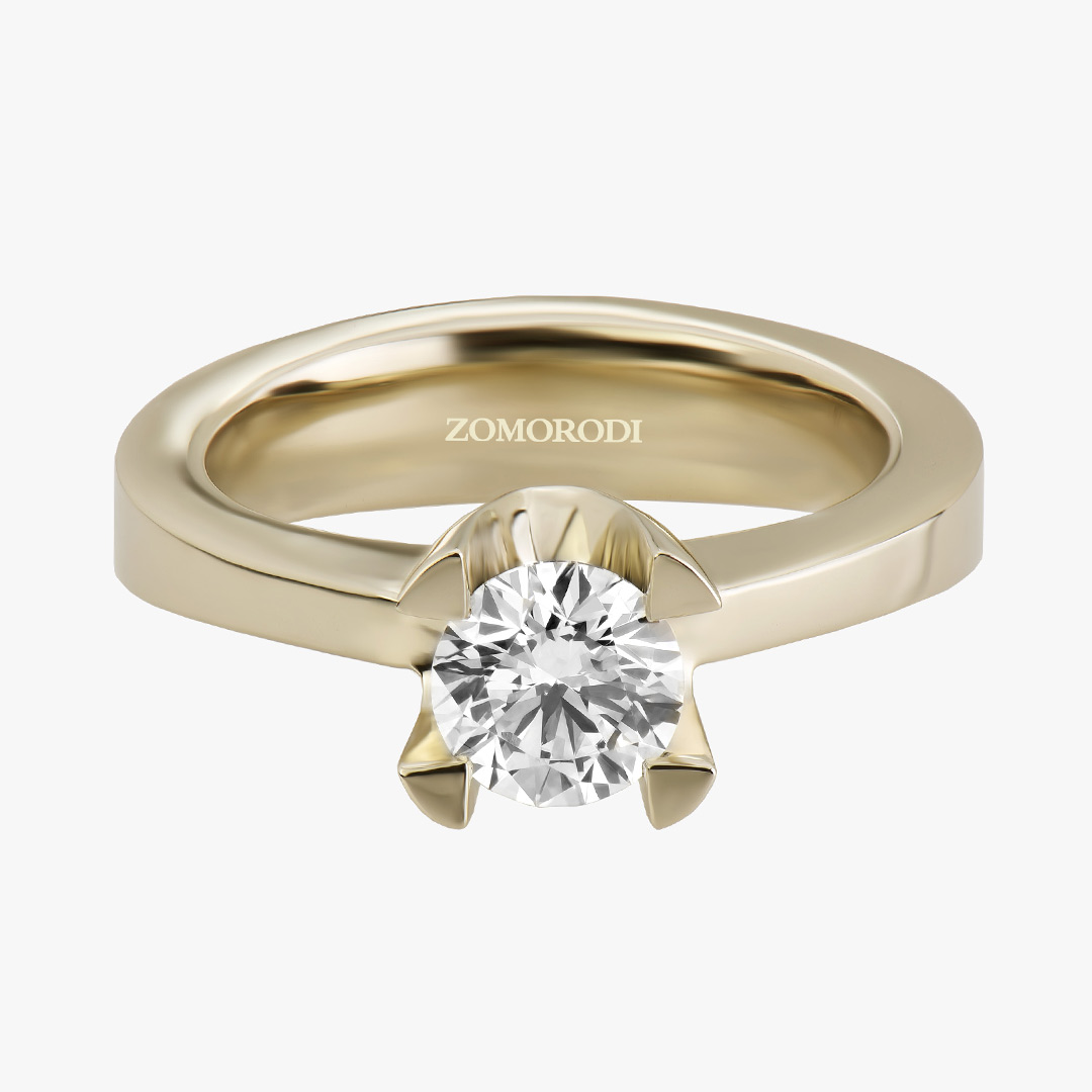 Four-Prong Diamond Solitaire Ring