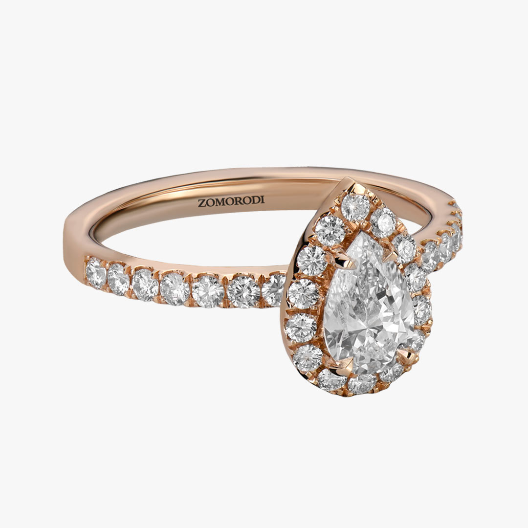 Diamond Raindrop Wedding Ring