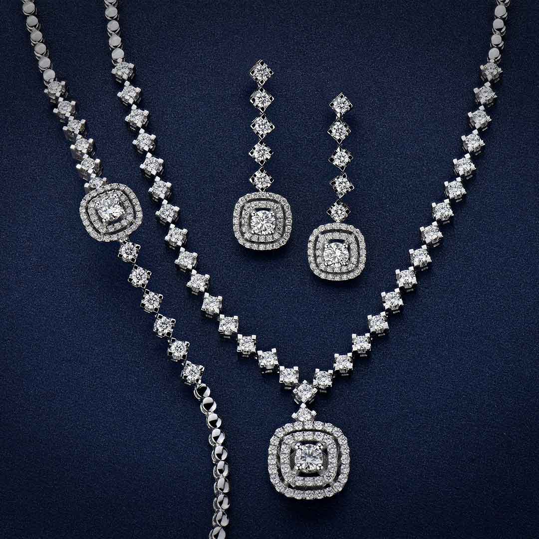 Cushion Diamond Jewelry Set