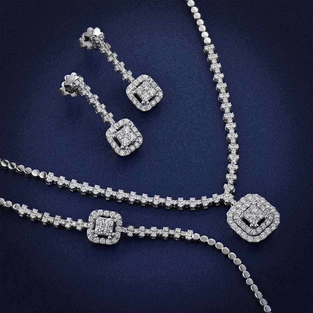 Square Diamond Jewelry Set