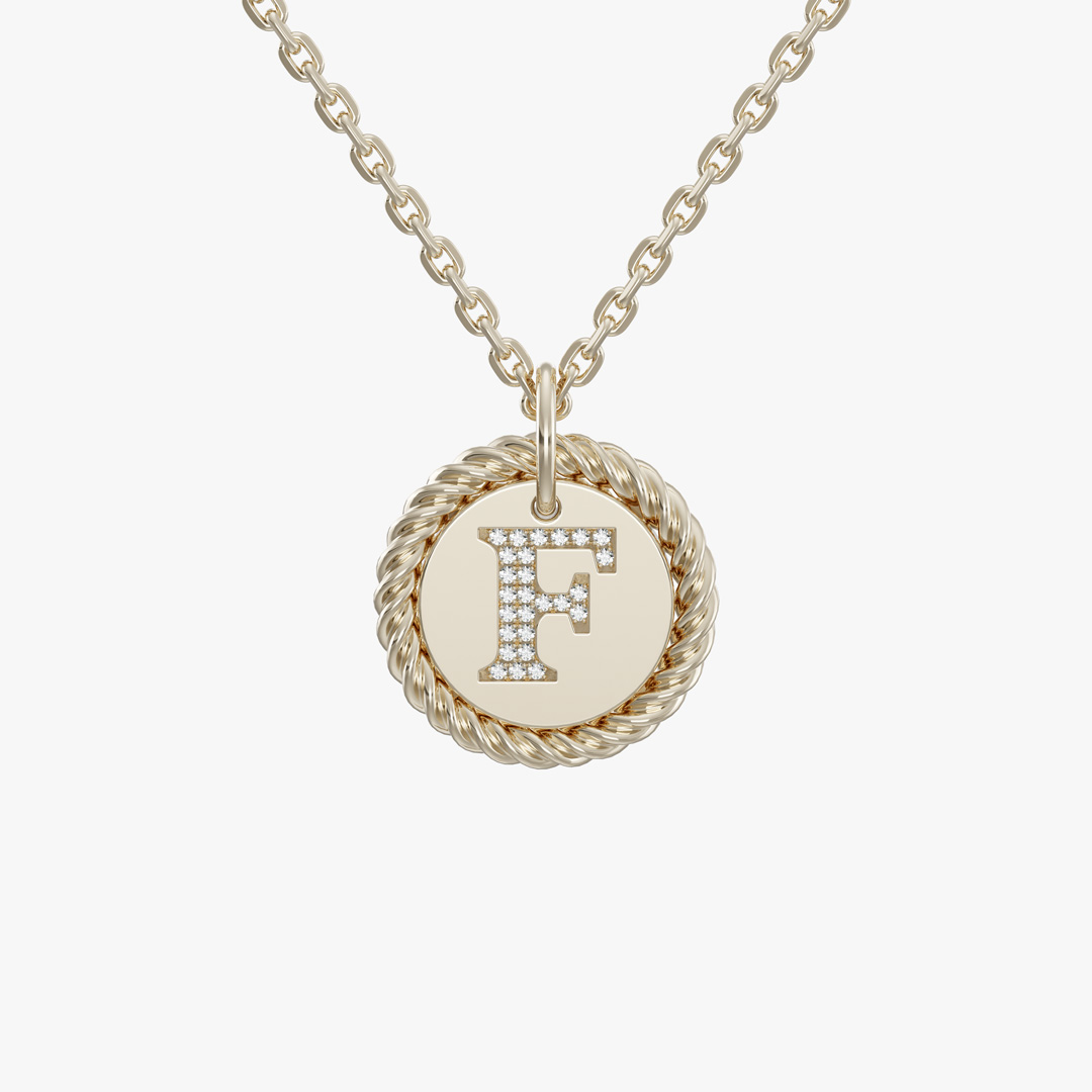 Alphabet F Diamond Pendant