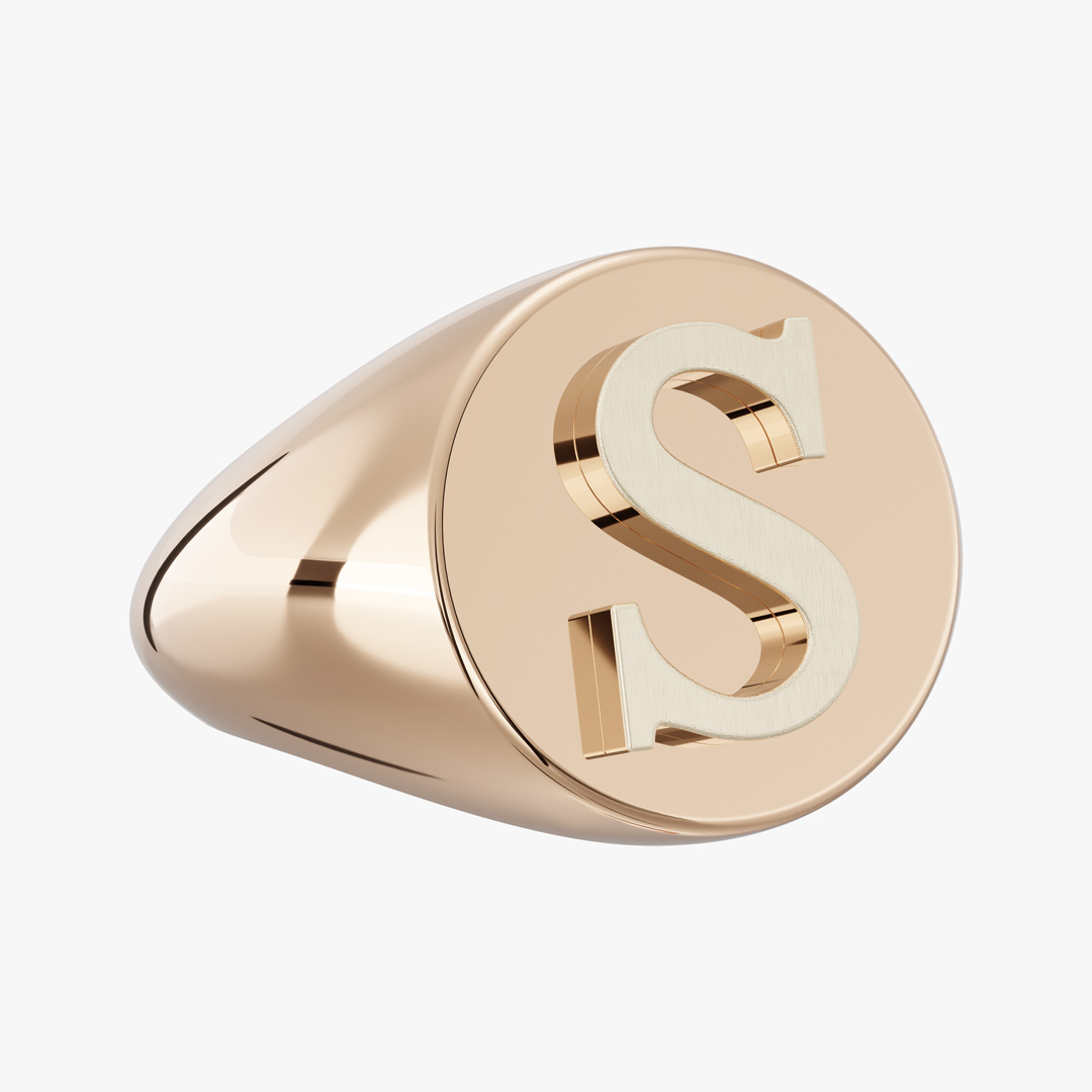 Alphabet (S) Gold Ring