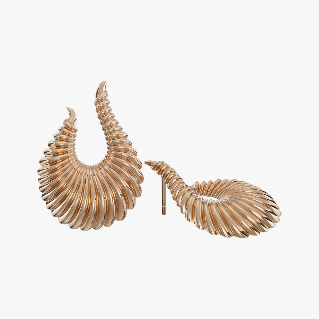 گوشواره طلا 18 عیار طرح نوژان