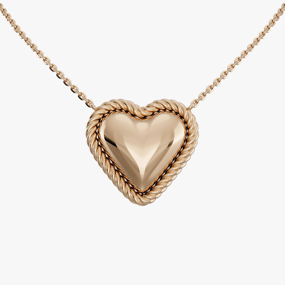 Chocolate Heart Gold Necklace
