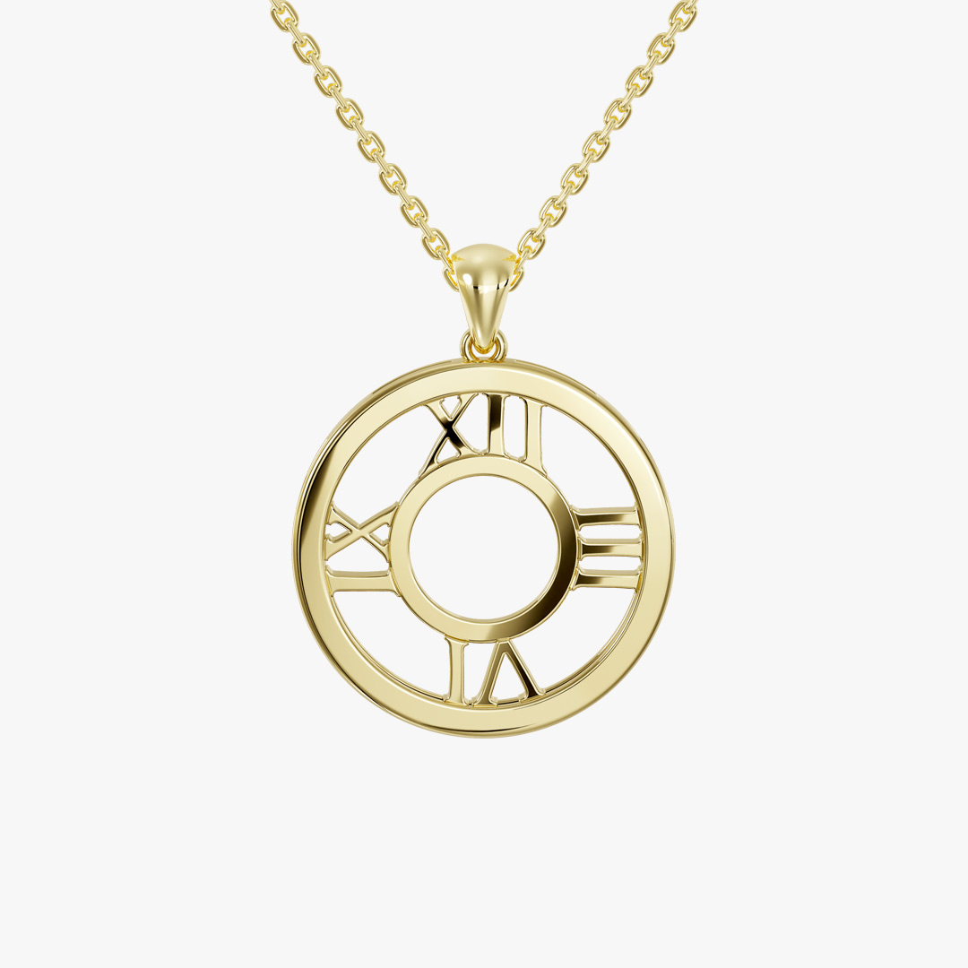 Numeric Style Gold Pendant