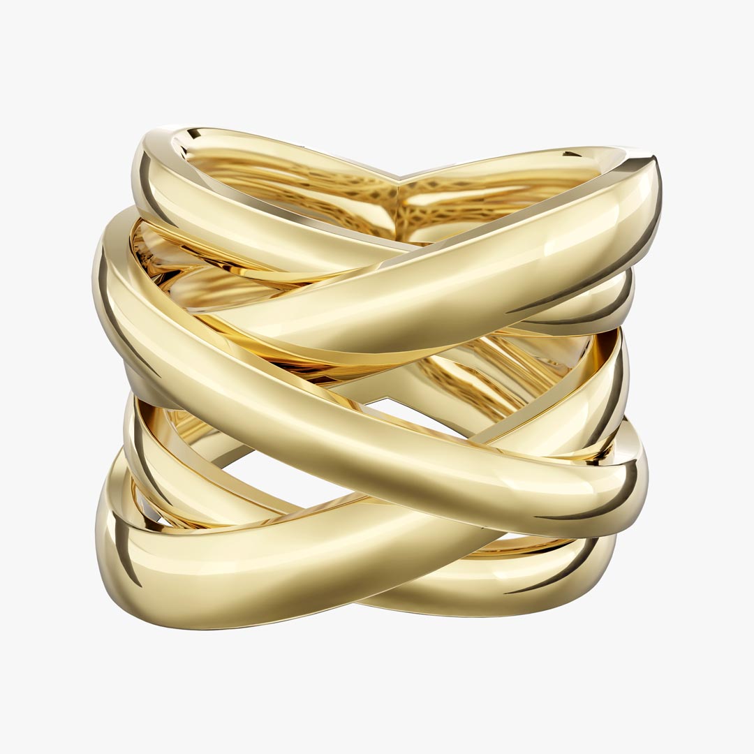 18K Gold Fractal Ring Code 9565