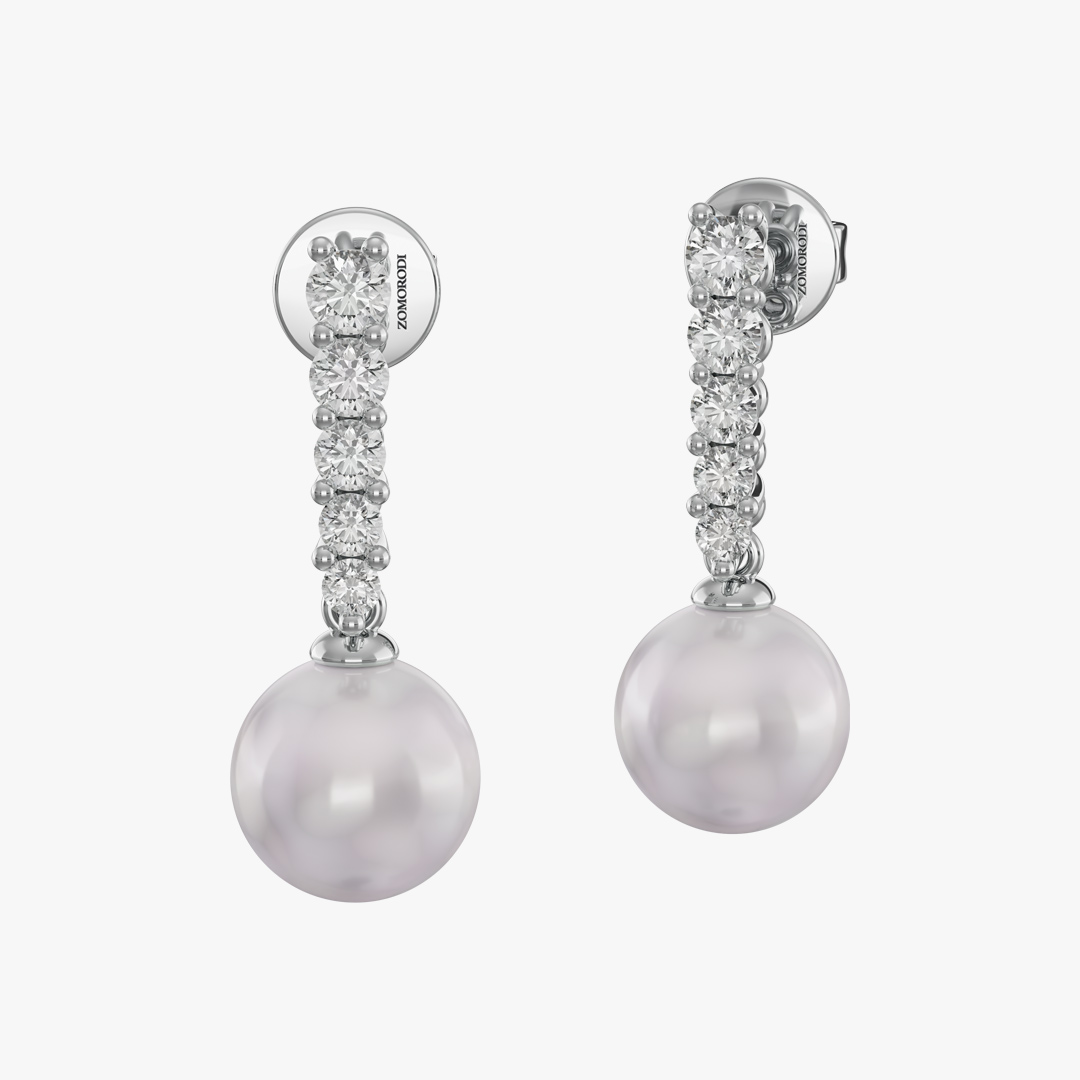 Darin Pearl and Diamond Jewelry Earrings