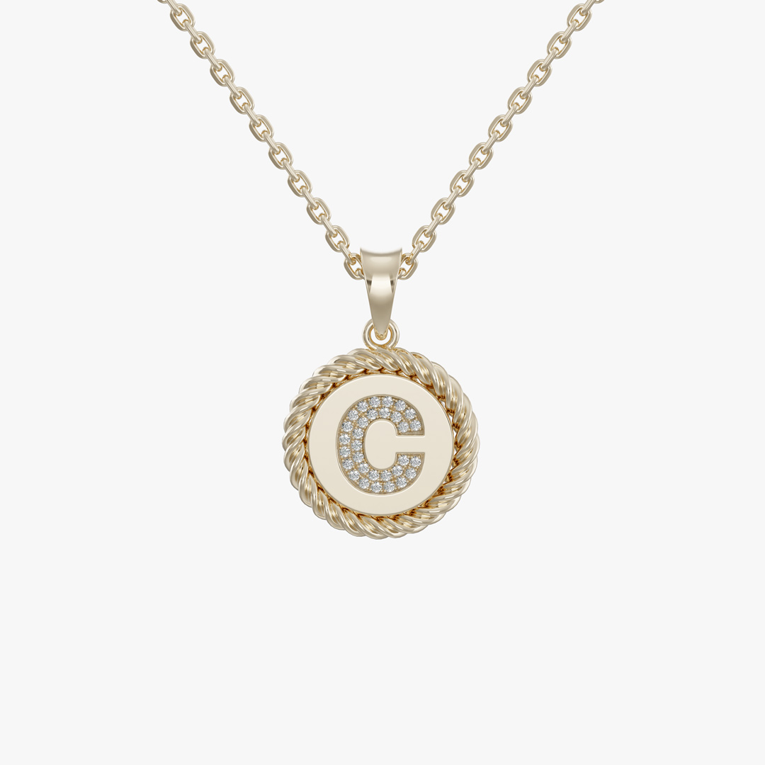 Alphabet C Diamond Pendant