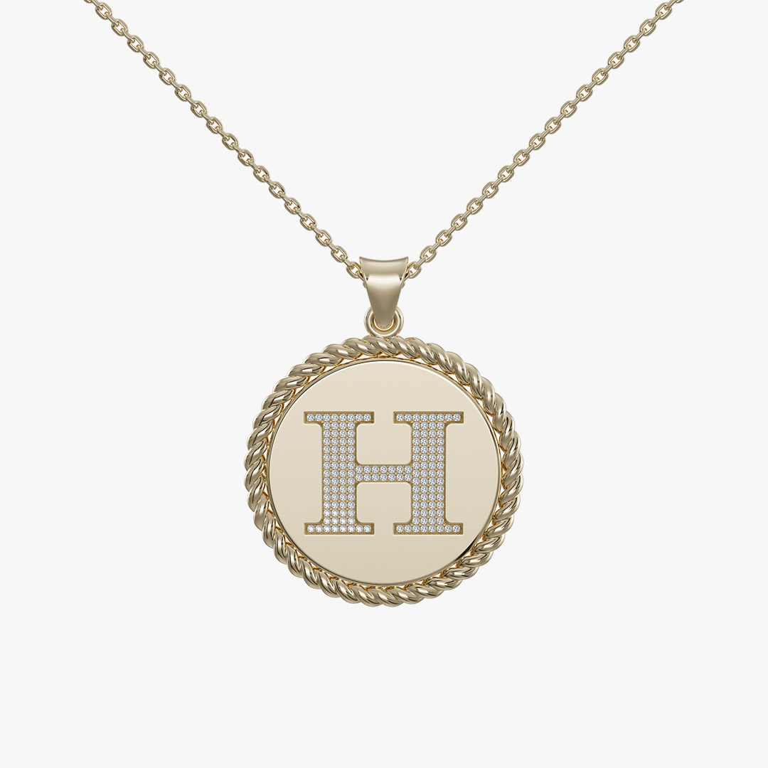Alphabet (H) Large Jewelry Pendant