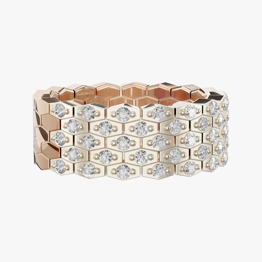 Longbow Diamond Ring - 5 Rows