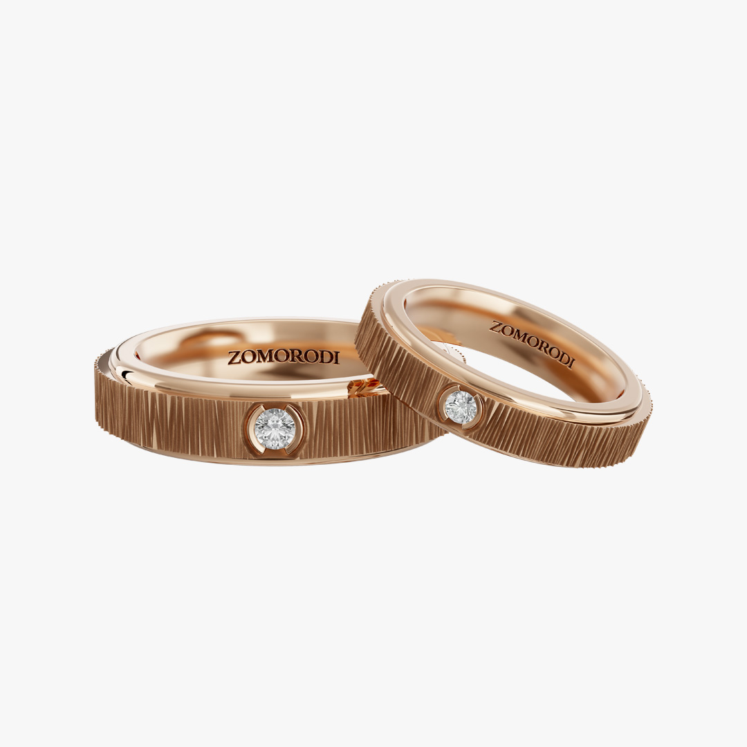 Mars Diamond Matching Wedding Rings