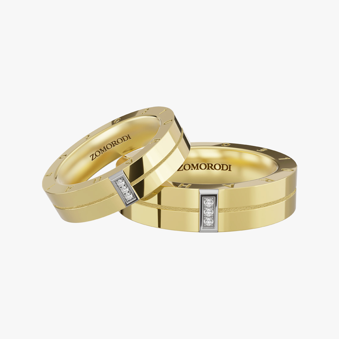 Elegant Diamond Matching Wedding Rings