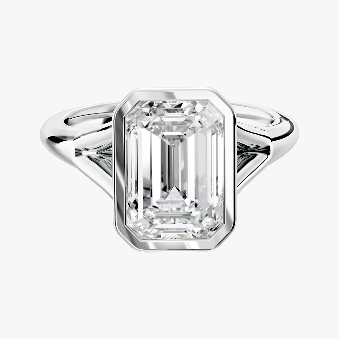Emerald-Cut Diamond Solitaire Ring