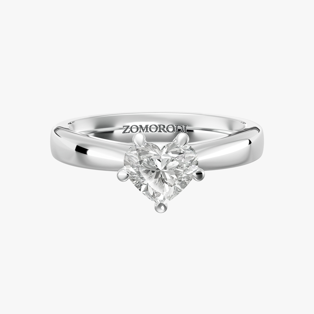 Five-Prong Heart-Cut Solitaire