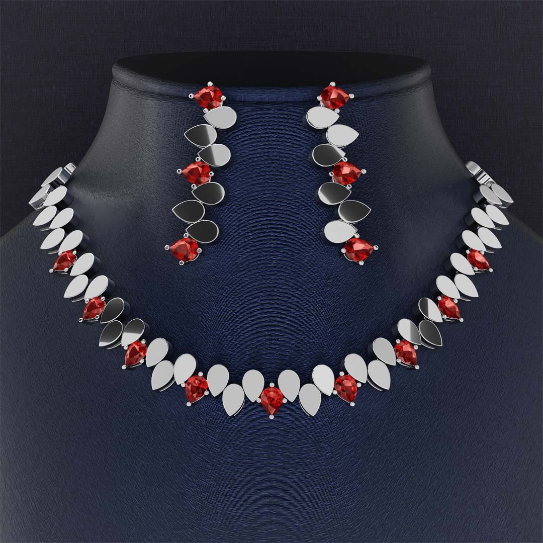 سرویس جواهر عروس یاقوت سرخ کد 21055 - 21054 - 21053