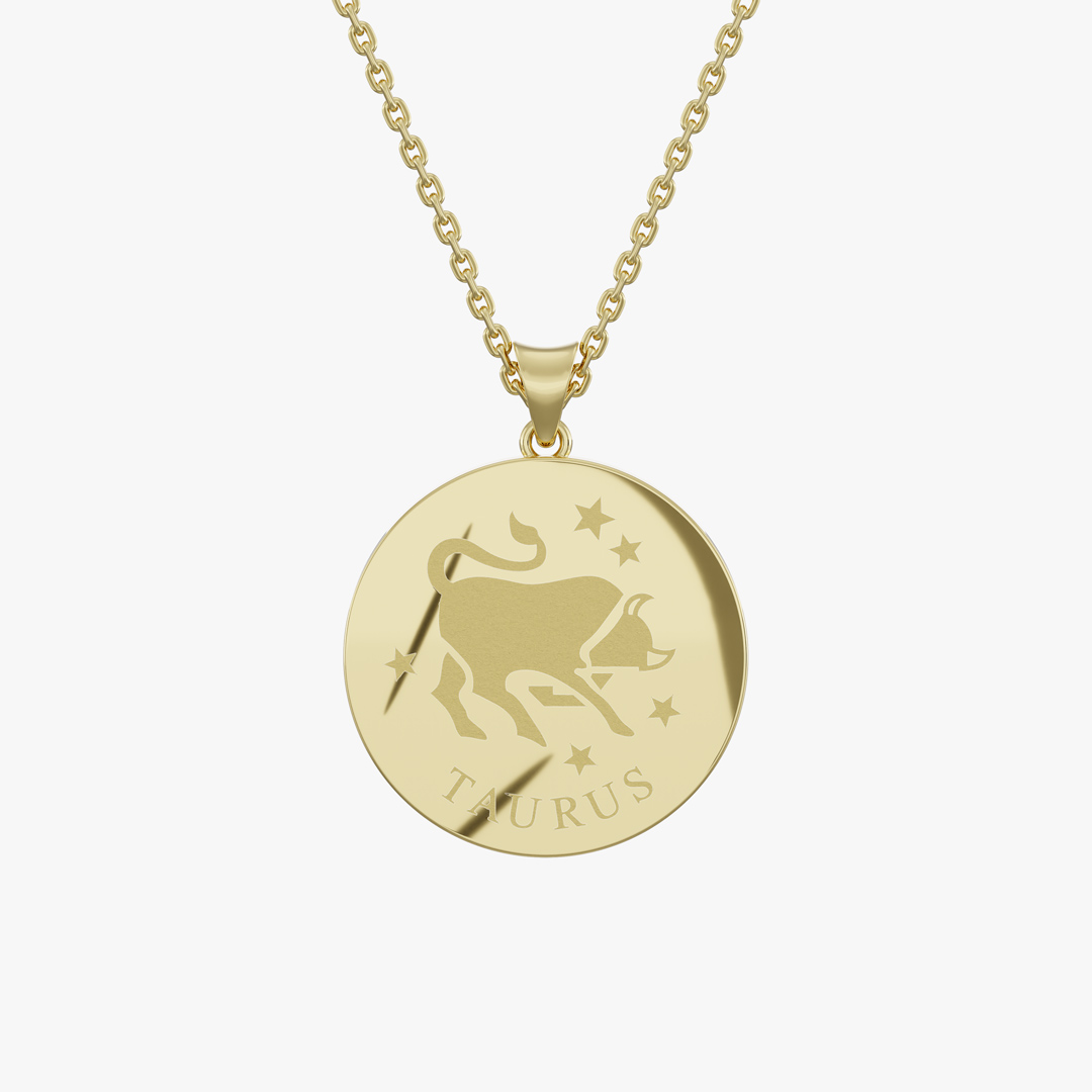 Taurus Birth Month Gold Pendant