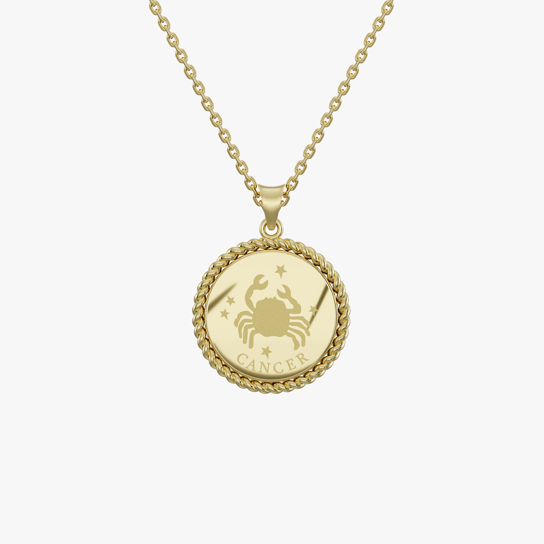 Cancer Birth Month Gold Pendant