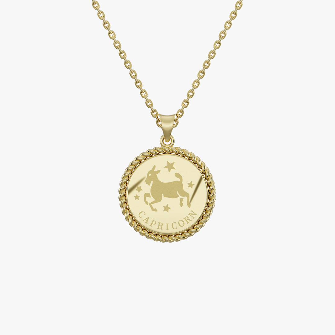 Capricorn Birth Month Gold Pendant