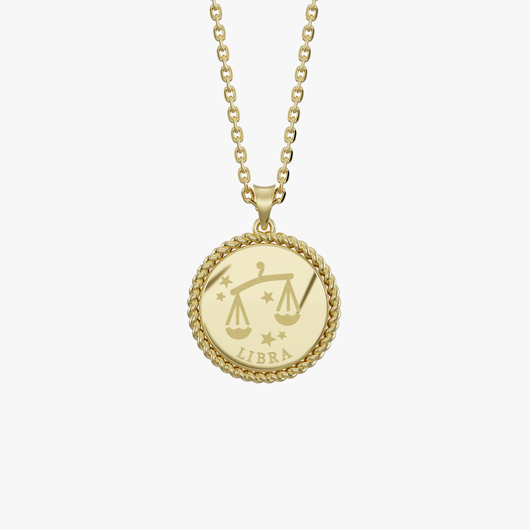 Libra Birth Month Gold Pendant