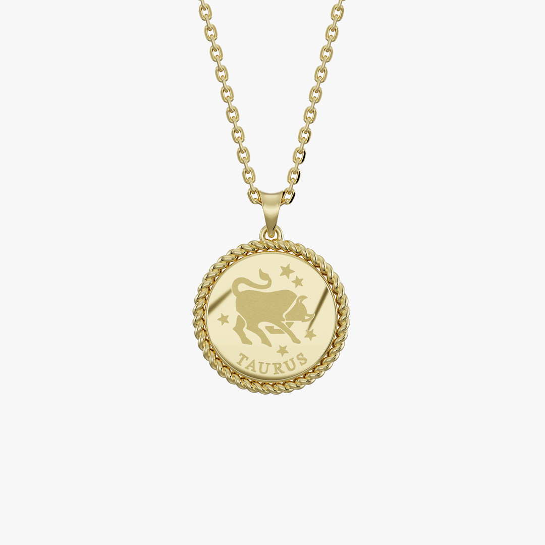 Taurus Birth Month Gold Pendant